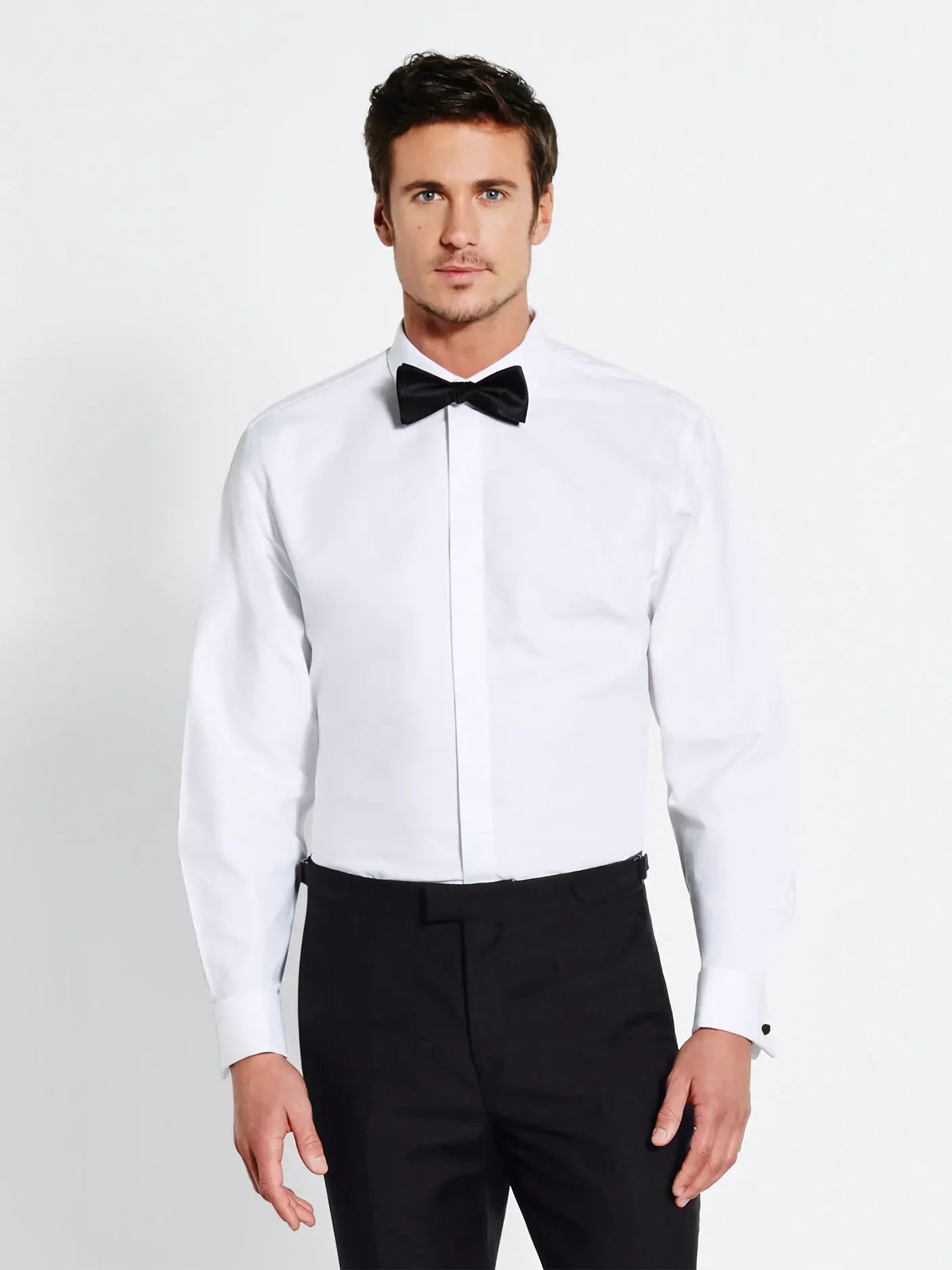 Cotton Fly-Front Dress Shirt